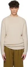 The Elder Statesman Taupe Heavy Delicash Sweater In Oatmeal