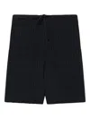The Elder Statesman Textured Drawstring Shorts In Black