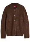 The Elder Statesman Thistle Brushed Alpaca-blend Cardigan In Brown
