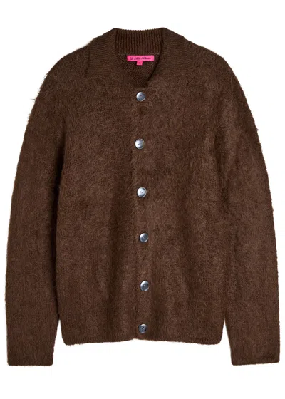 THE ELDER STATESMAN THE ELDER STATESMAN THISTLE BRUSHED ALPACA-BLEND CARDIGAN