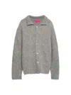 The Elder Statesman Thistle Button Up Sweater Light Grey In Grey