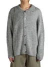 The Elder Statesman Long-sleeved Knitted Cardigan In Grey