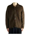 The Elder Statesman Thistle Brushed Alpaca-blend Cardigan In Brown