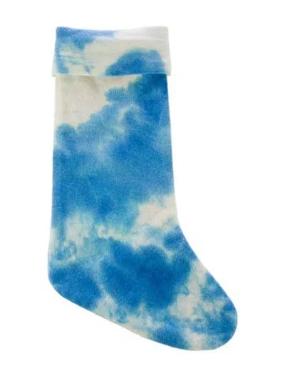 Pre-owned The Elder Statesman Tie-dye Cashmere Holiday Stocking In Blue