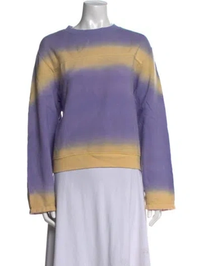 Pre-owned The Elder Statesman Tie-dye Print Bateau Neckline Sweatshirt In Purple