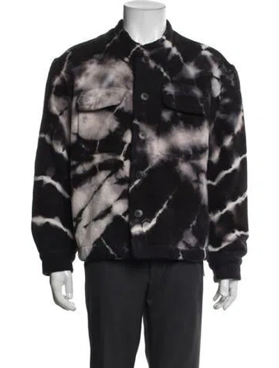 Pre-owned The Elder Statesman Tie-dye Print Bomber Jacket In Black