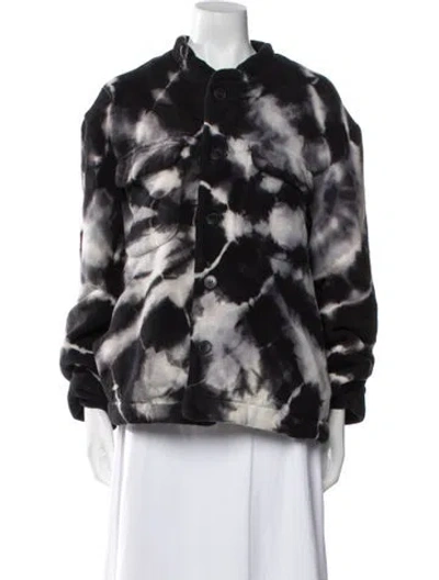 Pre-owned The Elder Statesman Tie-dye Print Coat In Black