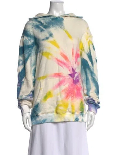 Pre-owned The Elder Statesman Tie-dye Print Cowl Neck Tunic In Neutral