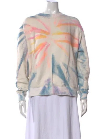 Pre-owned The Elder Statesman Tie-dye Print Crew Neck Sweatshirt In Neutral