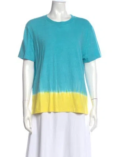 Pre-owned The Elder Statesman Tie-dye Print Crew Neck T-shirt In Blue