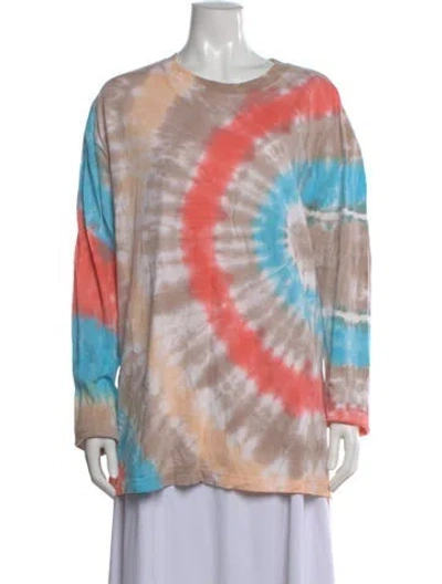 Pre-owned The Elder Statesman Tie-dye Print Crew Neck T-shirt In Multi