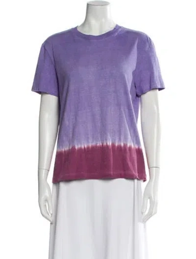 Pre-owned The Elder Statesman Tie-dye Print Crew Neck T-shirt In Purple