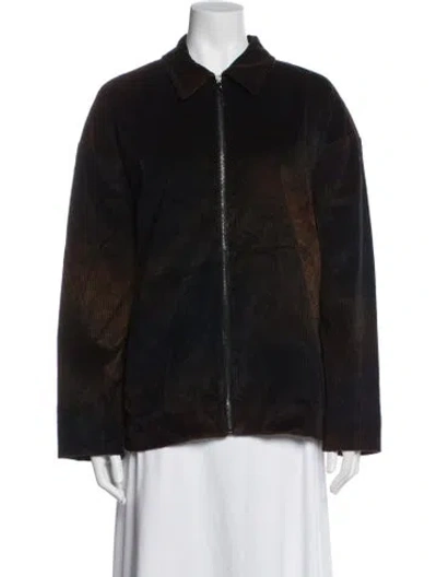 Pre-owned The Elder Statesman Tie-dye Print Jacket In Black