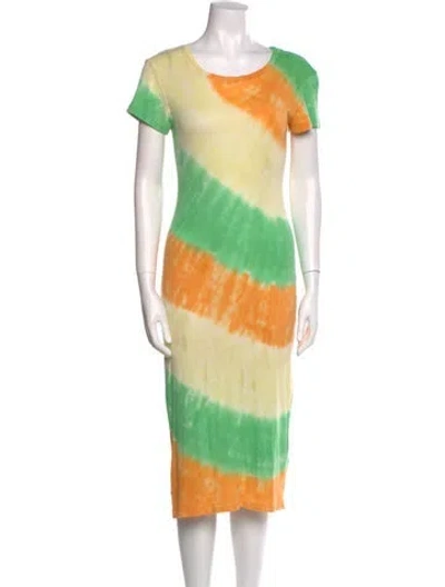 Pre-owned The Elder Statesman Tie-dye Print Midi Length Dress In Multi