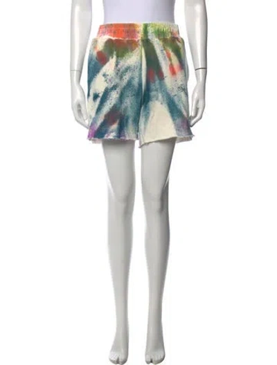 Pre-owned The Elder Statesman Tie-dye Print Mini Shorts In Black