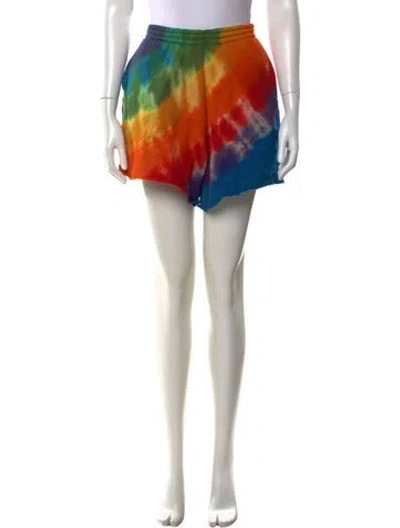 Pre-owned The Elder Statesman Tie-dye Print Mini Shorts In Neutrals