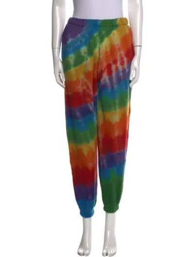 Pre-owned The Elder Statesman Tie-dye Print Skinny Leg Pants In Multi