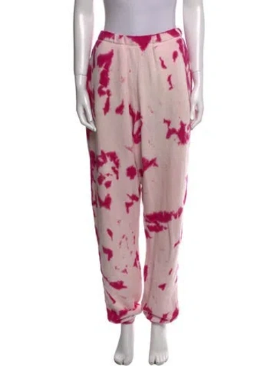 Pre-owned The Elder Statesman Tie-dye Print Skinny Leg Pants In Pink