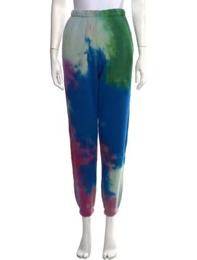 Pre-owned The Elder Statesman Tie-dye Print Straight Leg Pants In Blue/green