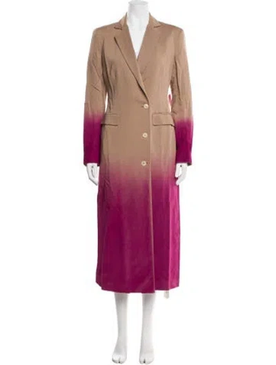 Pre-owned The Elder Statesman Tie-dye Print Trench Coat W/ Tags In Neutral
