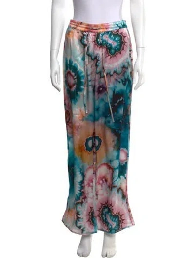 Pre-owned The Elder Statesman Tie-dye Print Wide Leg Pants W/ Tags In Pink