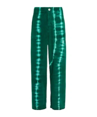 The Elder Statesman Tie-dyed Corduroy Pants In Green