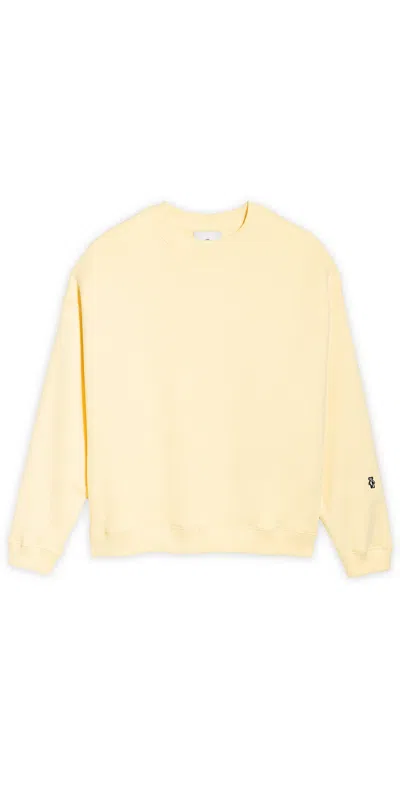The Elder Statesman Unisex Coast Oversized Crew Butter In Neutral