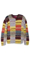 The Elder Statesman Unisex Patchwork Scrap Crew Pullover Patchwork Multi In Animal Print