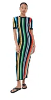 The Elder Statesman Unrugby Maxi Dress Unrugby Stripe In Multi