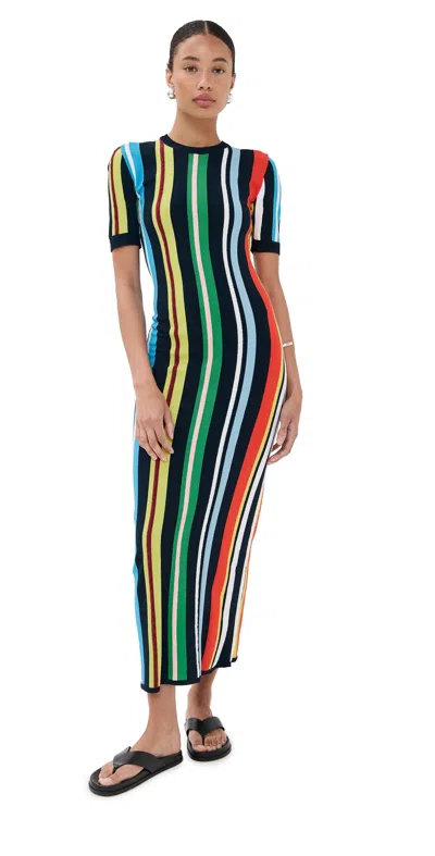 The Elder Statesman Unrugby Maxi Dress Unrugby Stripe