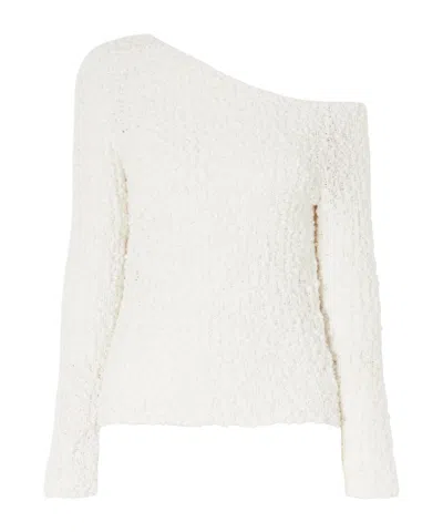The Elder Statesman Vine Off-the-shoulder Cotton-blend Bouclé Sweater In Multi