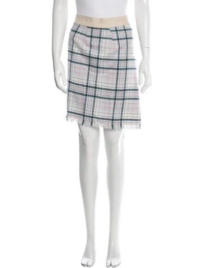 Pre-owned The Elder Statesman Virgin Wool Knee-length Skirt W/ Tags In Blue