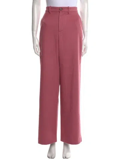 Pre-owned The Elder Statesman Virgin Wool Wide Leg Pants In Purple