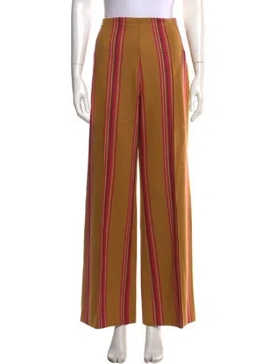 Pre-owned The Elder Statesman Virgin Wool Wide Leg Pants W/ Tags In Brown