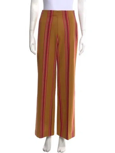 Pre-owned The Elder Statesman Virgin Wool Wide Leg Pants W/ Tags In Orange