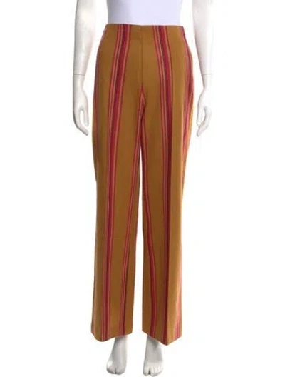 Pre-owned The Elder Statesman Virgin Wool Wide Leg Pants W/ Tags In Orange