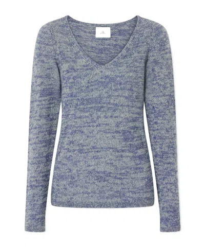 The Elder Statesman V-neck Cashmere And Silk-blend Sweater In Blue