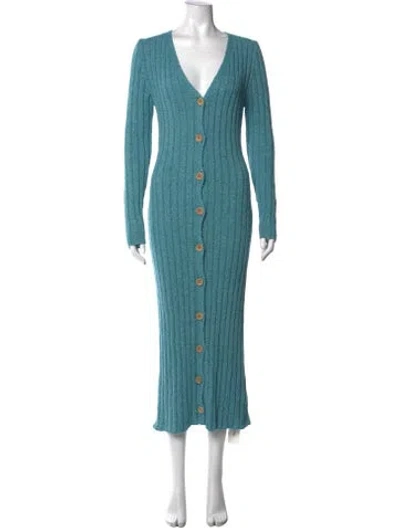 Pre-owned The Elder Statesman V-neck Sweater In Blue