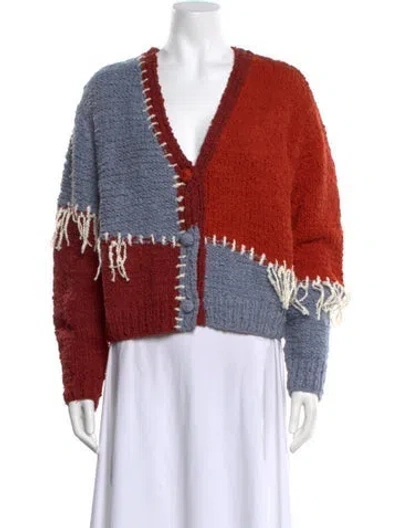 Pre-owned The Elder Statesman V-neck Sweater W/ Tags In Blue