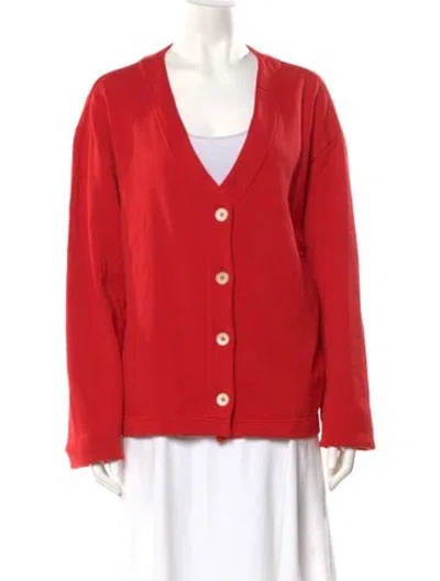Pre-owned The Elder Statesman V-neck Sweater W/ Tags In Red