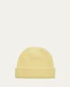 The Elder Statesman Watchman Cashmere Ribbed Beanie In Butter