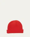 The Elder Statesman Watchman Cashmere Ribbed Beanie In Filthy Orange