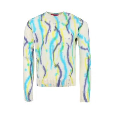 Pre-owned The Elder Statesman Watercolor Crew 'ivory/multicolor' | White | Men's Size S