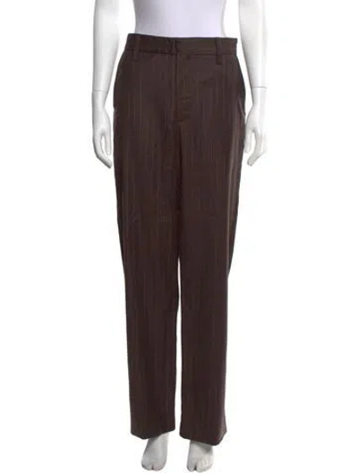 Pre-owned The Elder Statesman Wide Leg Pants In Brown