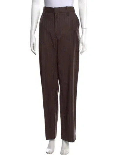 Pre-owned The Elder Statesman Wide Leg Pants In Brown