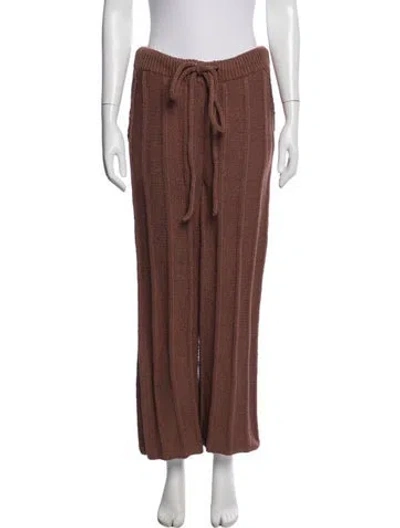 Pre-owned The Elder Statesman Wide Leg Pants In Brown