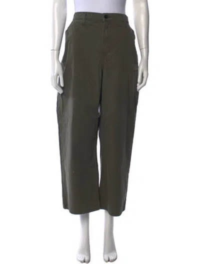 Pre-owned The Elder Statesman Wide Leg Pants In Green