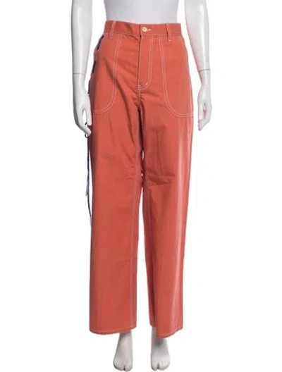 Pre-owned The Elder Statesman Wide Leg Pants In Orange