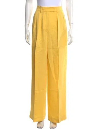 Pre-owned The Elder Statesman Wide Leg Pants W/ Tags In Yellow