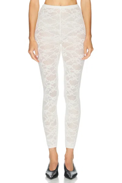 The Elder Statesman Wide Pointelle Legging In Bone